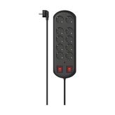 Hama 2 Switches 2 mt Siyah 10'lu Akım Korumalı Priz