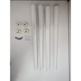Hamadex Sert Plastik 4 Adet Ayak + Aparatlar Balkon Bahçe Sehpa, Sandalye Dış Mekan Iç Mekan (40-44-48 Cm) - Beyaz - 44cm