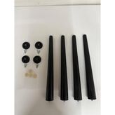 Hamadex Sert Plastik 4 Adet Ayak + Aparatlar Balkon Bahçe Sehpa, Sandalye Dış Mekan Iç Mekan (40-44-48 Cm) - Siyah - 44cm