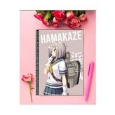 Hamakaze Anime Defter 1 Adet Özel Tasarım A4 Boyutu Telli Kareli Defter 21*29 cm