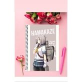 Hamakaze Anime Defter 1 Adet Özel Tasarım A4 Boyutu Telli Kareli Defter 21X29 cm