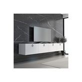 Hamper Tv Ünitesi Beyaz 180 Cm Siyah Kulp