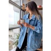 hanope Kadın Mavi Oversize Kot Ceket 00150