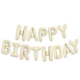 Happy Birthday Krem Harf Folyo Balon Set