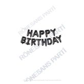 Happy Bırthday Siyah Renk Folyo Balon Seti