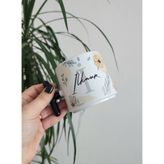 Happy Mountains Isme Özel Kişiye Özel Sarı Baskılı Porselen Çiçek ve Yaprak Desenli T Kupa Bardak Latte Fincanı - 180 ml - Renkli