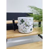 Happy Mountains Isme Özel Kişiye Özel Yonca Yaprak Çiçek Desenli Porselen T Kupa Bardak Latte Fincanı - 1 Adet - 200 ml