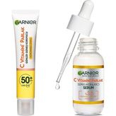 Happy Trend C Vitamini Günlük Uv Korumalı Güneş Yüz Kremi SPF50 Görünmez Doku 40ML & C Vitamini Parlak Süper Aydınlatıcı Serum (30 Ml) Cilt Bakım Seti