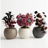 Happy Trend Japandi Tarzı Modern Küre Saksı 3'lü Set - Su Sızdırmaz Dekoratif Salon ve Balkon Saksısı Hediyelik Çiçeklik Seti (Beyaz, Antrasit ve Mocha, Orta Boy)