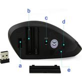 Happy Trend Kablosuz Ergonomik Dikey Mouse 800/1200/1600 Dpı - Siyah