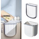 Happy Trend Tezgahı Için Küçük Katlanabilir Asma Mutfak Çöp Kutusu, Dolap Için Plastik Çöp Kutusu, Mutfak, Banyo, Yatak Odası Için Duvara Monte 2,4 Galon Çöp Sepeti (Gri)