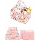 Happy Trend Yenidoğan Hastane Çıkış Organizer Set - Bölmeli Bebek Bakım Çantası - 6 Parça Valiz Içi Düzenleyici (Pembe) - Sarı - Standart