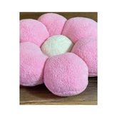 happyteks Şeker Pembe-ekru Papatya Dekoratif Peluş Ve Kırlent Yastık Minder