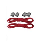 Hapshoe Akıllı Kilitli Ayarlanabilir 1 Çift Kırmızı 6 mm Lastik Pratik Bağcık