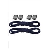 hapshoe Akıllı Kilitli Ayarlanabilir 1 Çift Koyu Lacivert 6 MM Lastik Pratik Bağcık
