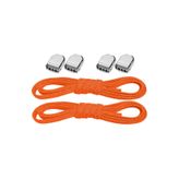 Hapshoe Akıllı Kilitli Ayarlanabilir 1 Çift Turuncu Neon 6 MM Lastik Pratik Bağcık