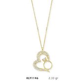 Harem Altın KLY1146 14 Ayar Altın Tektaş Yüzüklü Kalp Kolye