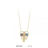 Harem Altın KLY1701 14 Ayar Baykuş Motifli Renkli Kolye