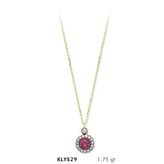 Harem Altın KLY529 14 Ayar Altın Pembe Taşlı Kolye