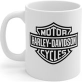 Harley Davidson Baskılı Kupa Bardak - Beyaz - 300 cc