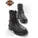 Harley Davidson HD0777055603 Siyah Hakiki Deri Kadın Bot