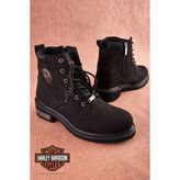 Harley Davidson Lastik Tabanlı Deri Bot - Siyah-1380