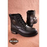 Harley Davidson Lastik Tabanlı Deri Bot - Siyah-5143
