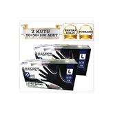 Has-Pet HASPET SİYAH NİTRİL ELDİVEN EXTRA KALIN (L) PUDRASIZ (50+50=100 ADET)
