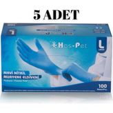 Has-Pet Mavi Nitril Pudrasız Temizlik Eldiveni (100*5 Adet Large)