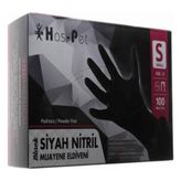 Has-Pet Nitril Eldiven 100'lü Siyah -S