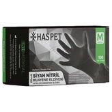 Has-pet Nitril Eldiven Siyah M 100'lü Paket