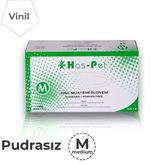 Has-Pet Vinil Muayene Eldiveni Pudrasız Orta Boy Medium 100'Lü 1 Paket