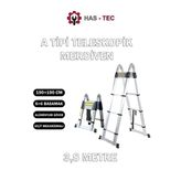 HAS-TEC 6+6 Basamaklı Çift Taraflı A Tipi Uzayan Teleskopik Merdiven 3,8 m