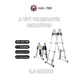 Has-Tec 7+7 Basamaklı Çift Taraflı A Tipi Uzayan Teleskopik Merdiven 4,4 M