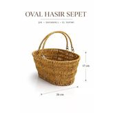 Hasır 2 Kulplu Oval Çok Amaçlı Sepet