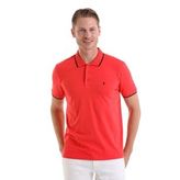 Hatemoğlu Nar Çiçeği %100 Pamuk Regular Fit Polo Yaka Tişört
