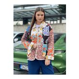 Hatun Atila Kadın Patchwork Desenli Oversize Ceket
