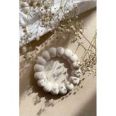 Havalı Tasarım Bubble Oval Dekoratif Tabak Beyaz