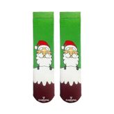 Havlu Yeşil Noel Baba Desenli Çorap