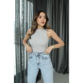 Havoş Gri Halter Yaka Fitilli Atlet