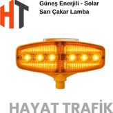 Hayat Trafik Çakar Flaşörlü Solar Lamba - Sarı LED