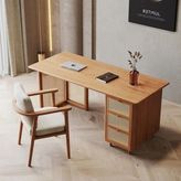 Hazeranlı Masif Ahşap Çalışma Masası - 150x60 - Açık Ceviz
