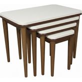 Hdb Home Hilal Zigon Sehpa Seti 4 Parça Modern Tasarım MDF Ekru Ceviz Renk 61x39x52 cm