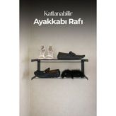HE Metal Aksesuar Katlanabilir Ayakkabı Rafı – Portatif Ayakkabılık Çok Katlı Organizer - Gri