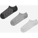 Heart Jacquard Gri 3lü Sneaker Çorap