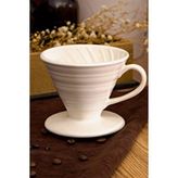 Heda Porselen Coffe Filter V60 Porselen Kırık Beyaz Dripper Kahve Filtresi