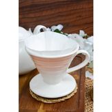 Heda Porselen Coffee Filter V60 Porselen Kırık Beyaz Dripper Kahve Filtresi
