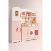Hedef Ahşap Buzdolaplı Oyuncak Mutfak (Pembe)