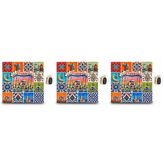 Hediye Fikri İstanbul Temalı Polyester Magnet 3'lü Set - Çini Desen 3