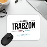 Hediyesec Bize Her Yer Trabzon Isme Özel Mousepad - Beyaz